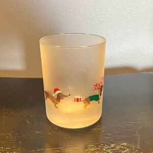 Festive Holiday Glass with Dachshund Design